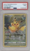 Pikachu from the 2023 Pokemon SWSH set graded by PSA and given an overall grade of 9.