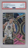 Brandin Podziemski from the 2023-24 Panini Select  set featuring a Cosmic  parallel graded by PSA and given an overall grade of 10.