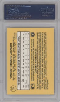 Bo Jackson from the 1987 Donruss set graded by PSA and given an overall grade of 10.