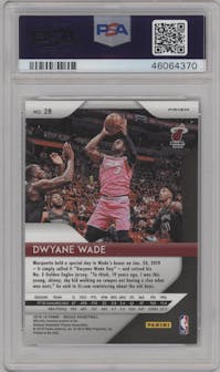 Dwyane Wade from the 2018-19 Panini Prizm Mosaic set featuring a Green Prizm parallel graded by PSA and given an overall grade of 10.