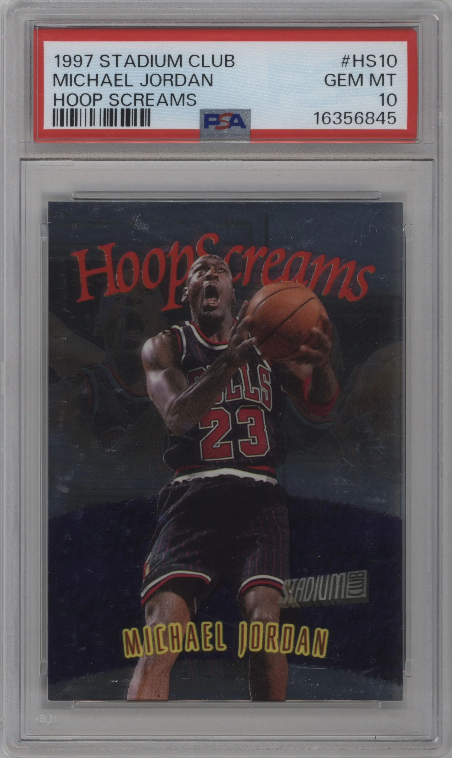 1997 Topps Stadium Club Hoop Screams Michael Jordan #HS10 PSA 10