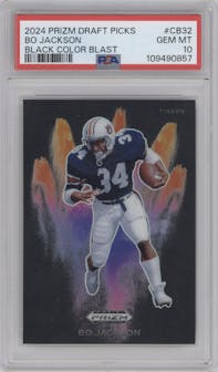 Bo Jackson from the 2024 Panini Prizm Draft Picks set graded by PSA and given an overall grade of 10.