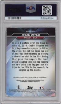 Shohei Ohtani from the 2020 Topps Finest set graded by PSA and given an overall grade of 9.