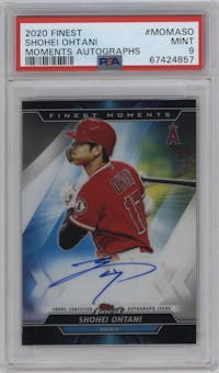 Shohei Ohtani from the 2020 Topps Finest set graded by PSA and given an overall grade of 9.