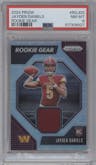 Jayden Daniels from the 2024 Panini Prizm set graded by PSA and given an overall grade of 8.