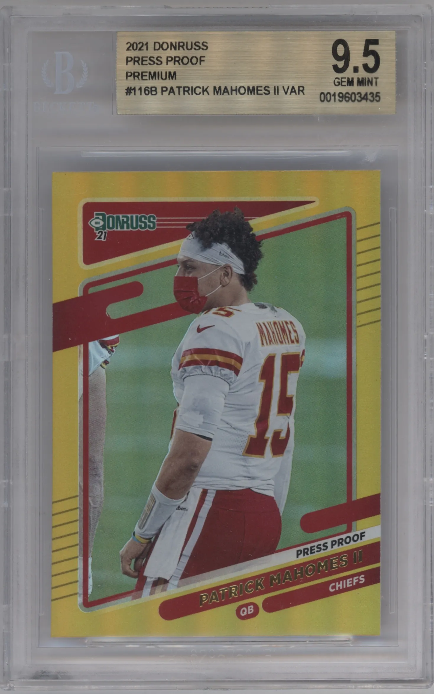 2021 Panini Donruss Variation Patrick Mahomes II Press Proof Premium #116 BGS 9.5