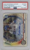 Ronny Mauricio from the 2020 Bowman set featuring a SuperFractor parallel graded by PSA and given an overall grade of 9.