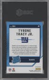 Tyrone Tracy Jr. from the 2024 Donruss set featuring a Red Pandora parallel graded by SGC and given an overall grade of 10.