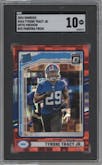 Tyrone Tracy Jr. from the 2024 Donruss set featuring a Red Pandora parallel graded by SGC and given an overall grade of 10.