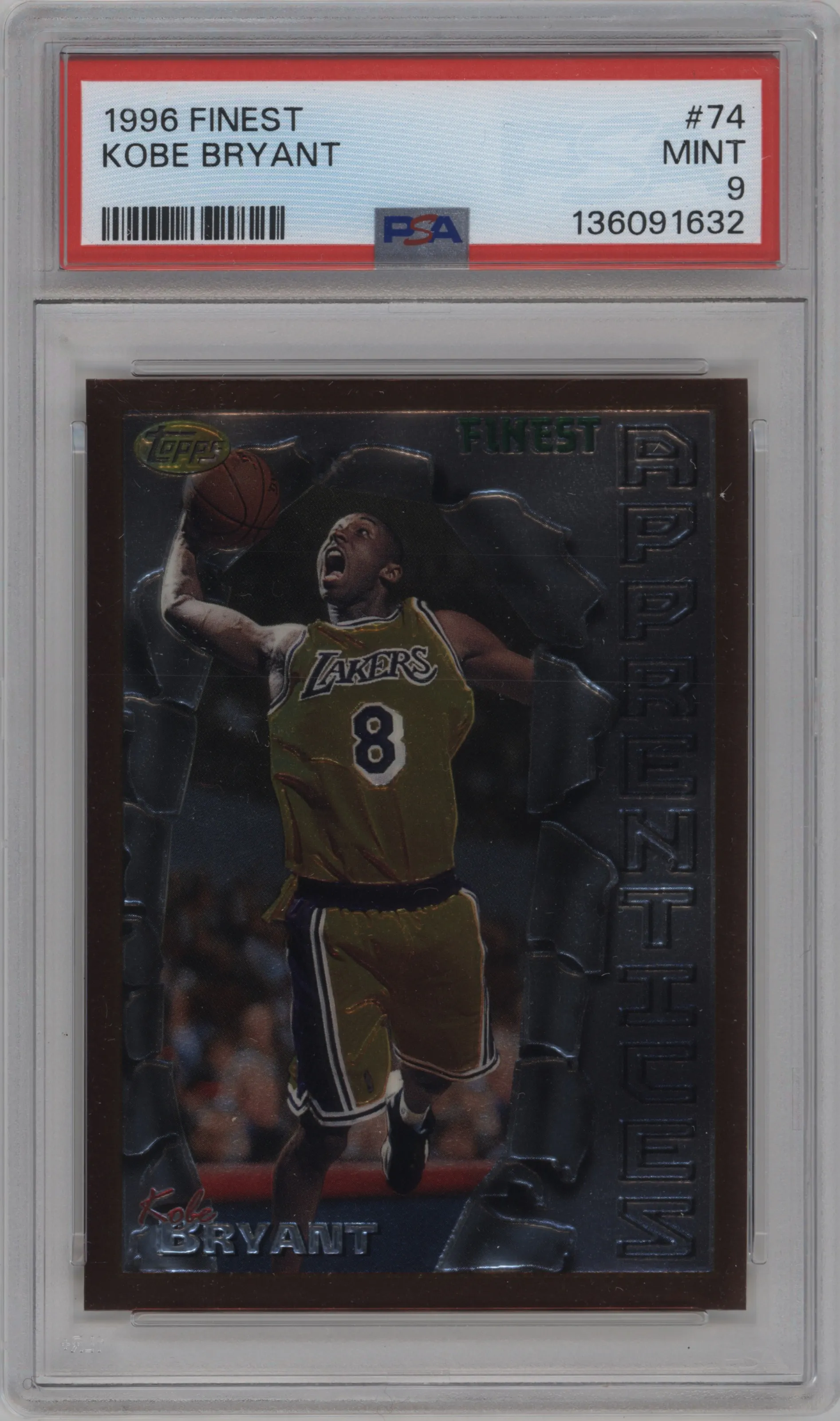 1996 Topps Finest Kobe Bryant #74 PSA 9