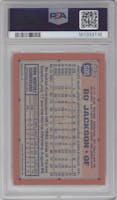 Bo Jackson from the 1991 Topps set featuring a Desert Shield parallel graded by PSA and given an overall grade of 9.
