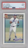 Bo Jackson from the 1991 Topps set featuring a Desert Shield parallel graded by PSA and given an overall grade of 9.