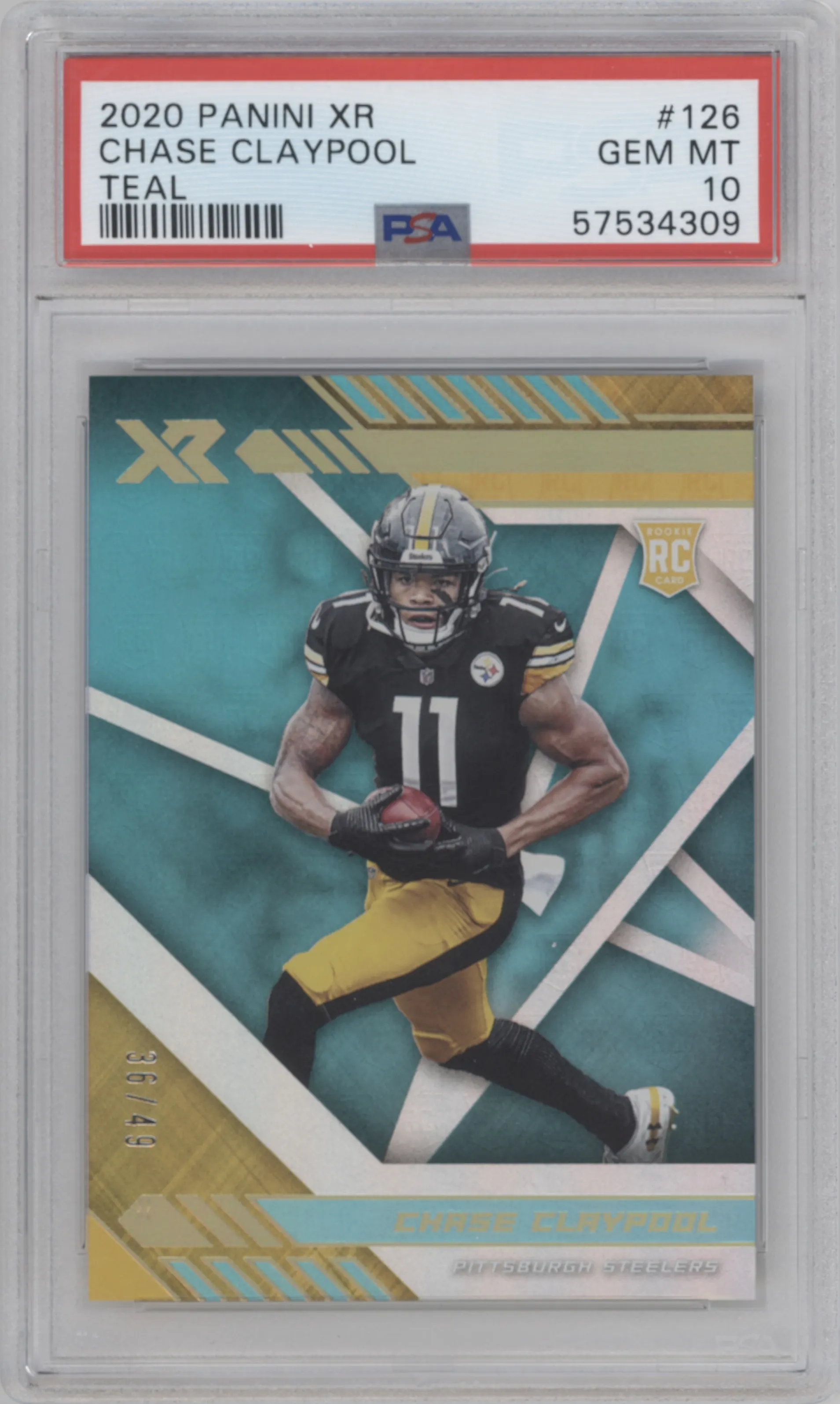 2020 Panini XR Chase Claypool Teal #126 PSA 10