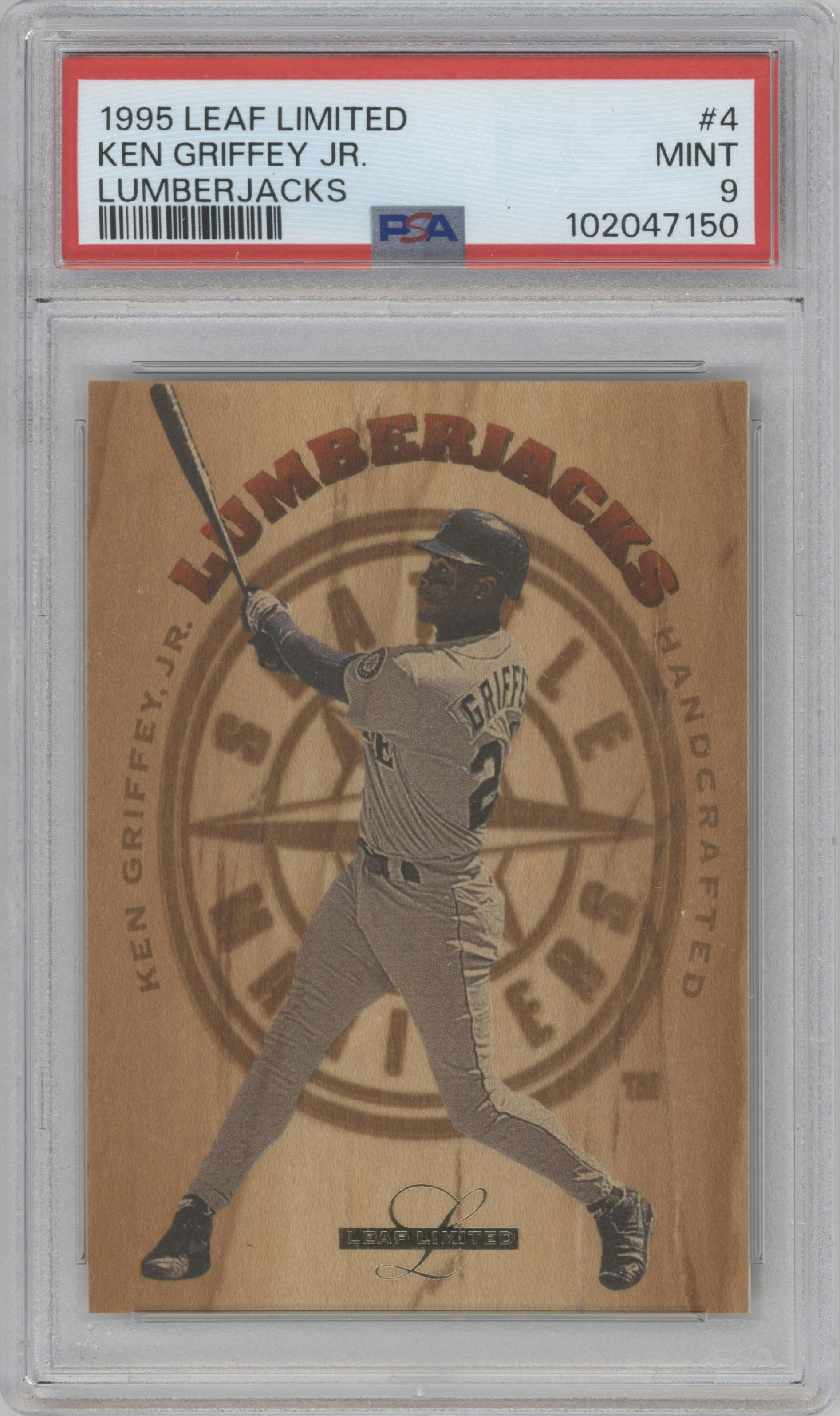 Ken Griffey Jr. from the 1995 Leaf Limited set graded by PSA and given an overall grade of 9.