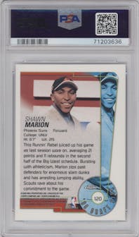 Shawn Marion from the 1999-00 Topps Chrome set graded by PSA and given an overall grade of 10.