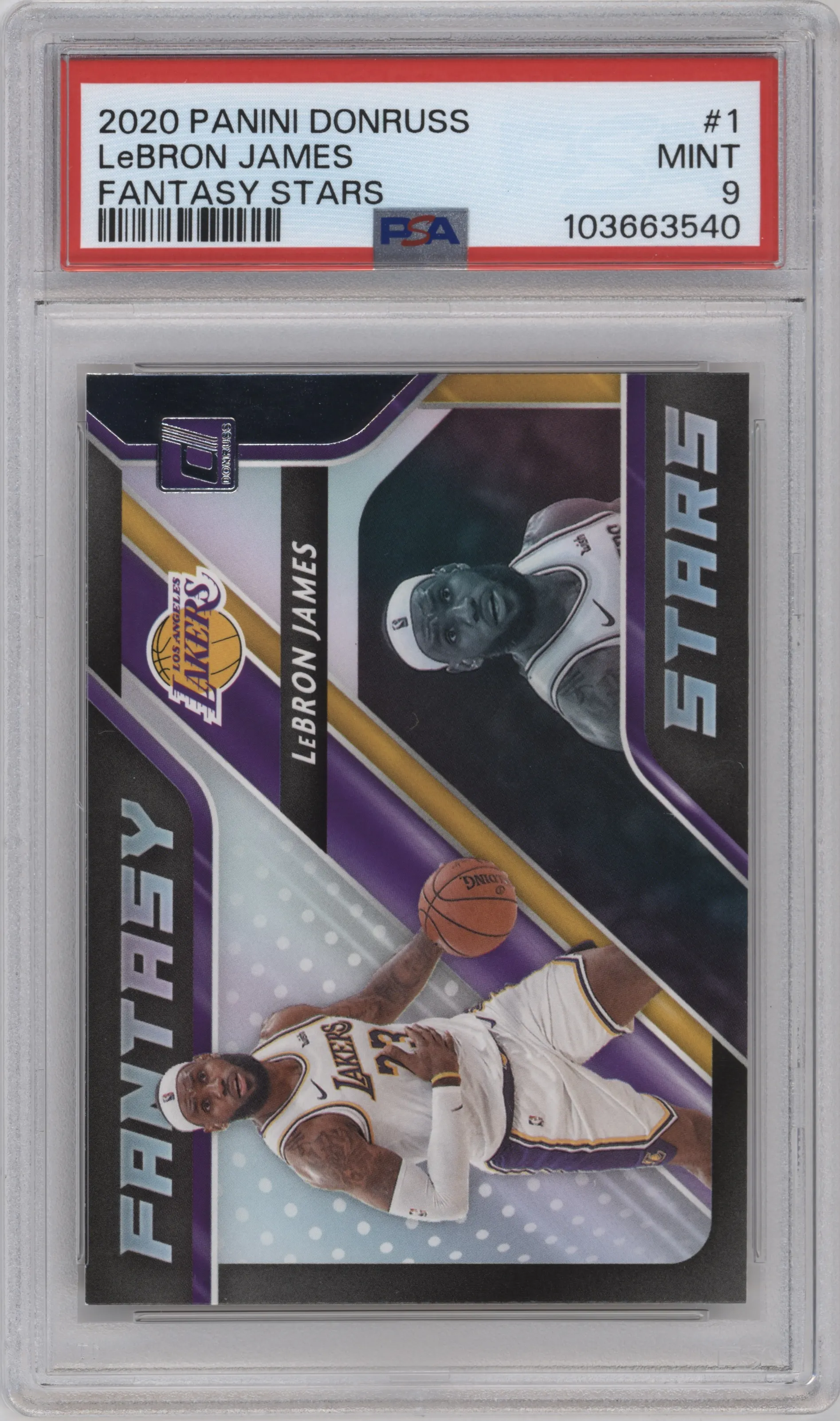 2020 Panini Donruss Fantasy Stars LeBron James PSA 9