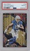 Ladd McConkey from the 2024 Finest set featuring a Gold Geometric Refractor parallel graded by PSA and given an overall grade of 10.