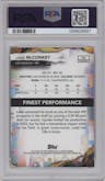 Ladd McConkey from the 2024 Finest set featuring a Gold Geometric Refractor parallel graded by PSA and given an overall grade of 10.