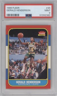 Gerald Henderson from the 1986-87 Fleer set graded by PSA and given an overall grade of 9.