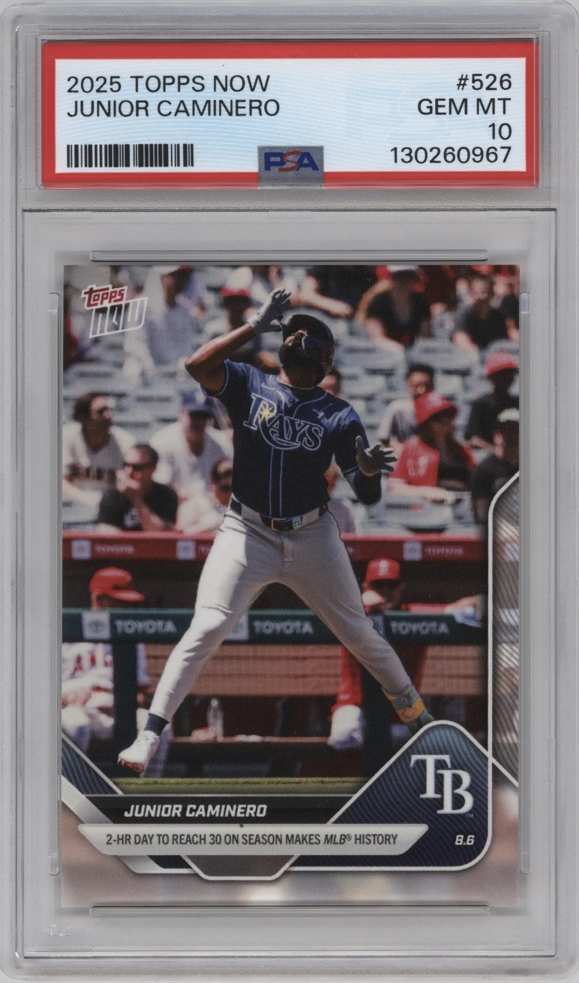 2025 Topps Now Junior Caminero PSA 10
