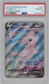 Mew V from the 2021 Pokemon SWSH set graded by PSA and given an overall grade of 10.
