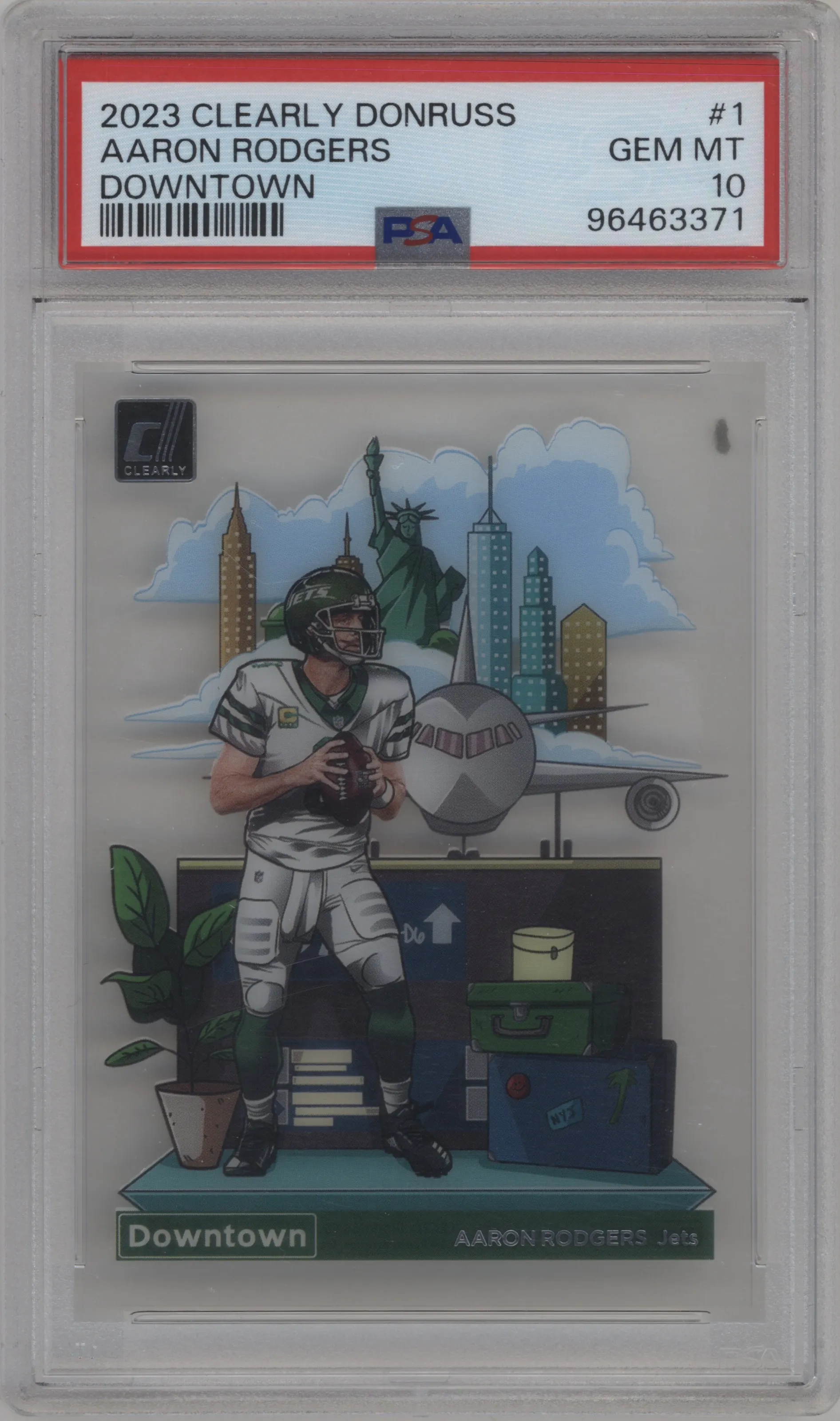 2023 Clearly Donruss Downtown Aaron Rodgers #1 PSA 10