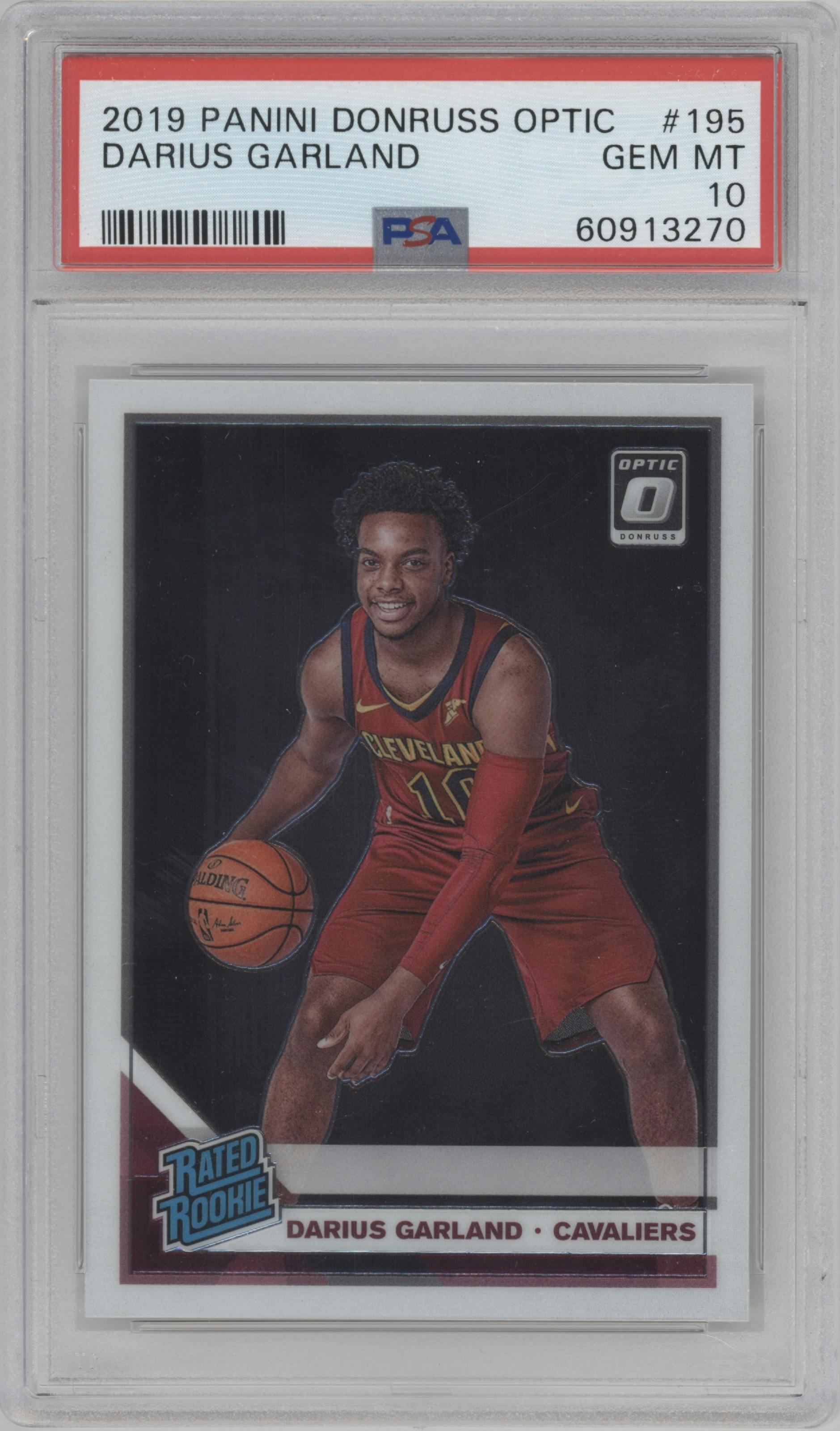 Darius Garland  from the 2019-20 Panini Donruss Optic set graded by PSA and given an overall grade of 10.
