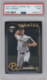 Paul Skenes from the 2024 Topps Chrome Update set graded by PSA and given an overall grade of 9.