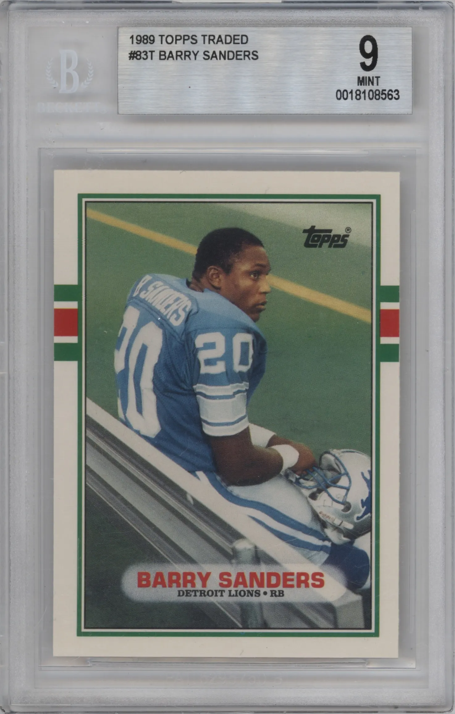 1989 Topps Traded Barry Sanders #83T BGS 9