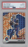 Josh Allen from the 2021 Panini Mosaic set featuring a Reactive Orange parallel graded by PSA and given an overall grade of 10.