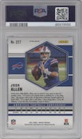 Josh Allen from the 2021 Panini Mosaic set featuring a Reactive Orange parallel graded by PSA and given an overall grade of 10.