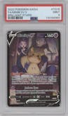 Mimikyu V from the 2022 Pokemon SWSH set graded by PSA and given an overall grade of 9.