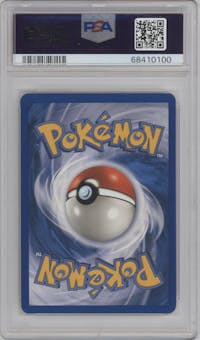 Rayquaza from the 2006 Pokemon EX set graded by PSA and given an overall grade of 10.