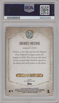 Shohei Ohtani from the 2018 Topps Gypsy Queen set graded by PSA and given an overall grade of 10.