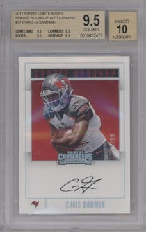 Chris Godwin from the 2017 Panini Contenders set graded by Beckett and given an overall grade of 9.5.