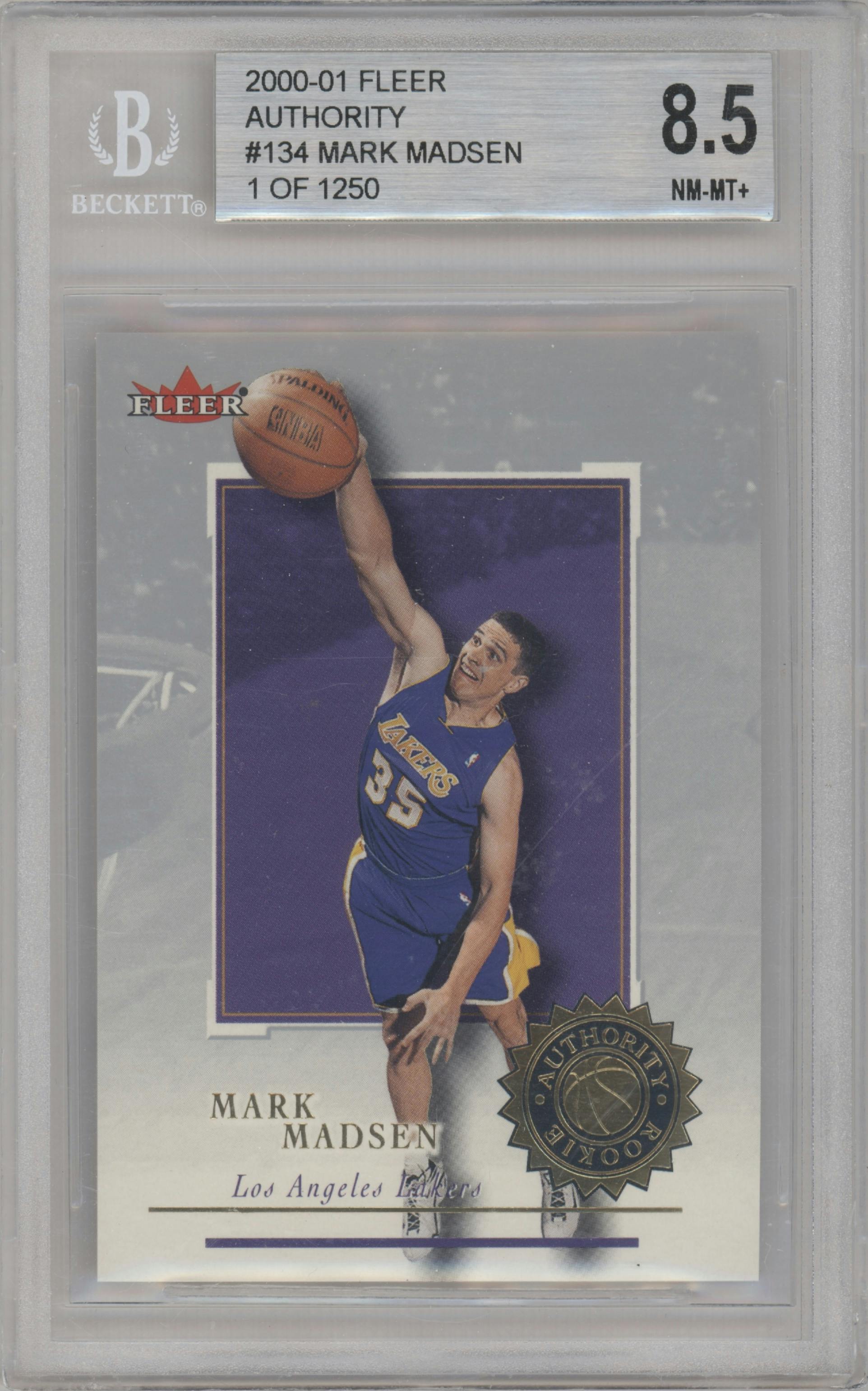 Mark Madsen from the 2000-01 Fleer Authority set graded by Beckett and given an overall grade of 8.5.
