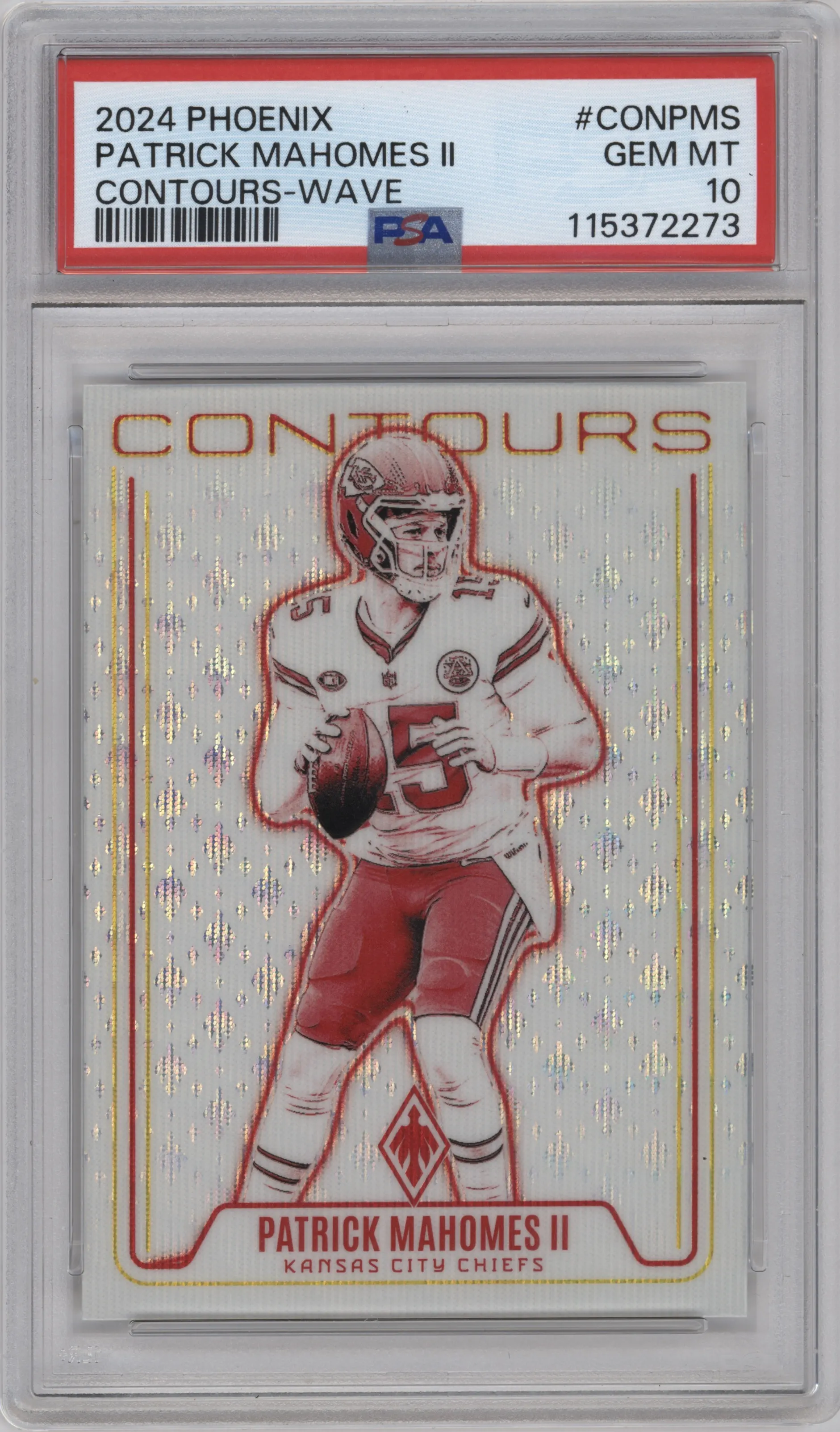 2024 Panini Phoenix Contours Patrick Mahomes II Wave PSA 10