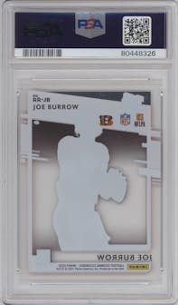 Joe Burrow from the 2020 Panini Chronicles set graded by PSA and given an overall grade of 9.