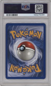 Mewtwo ex from the 2003 Pokemon EX set graded by PSA and given an overall grade of 8.