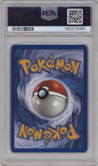 Mewtwo ex from the 2003 Pokemon EX set graded by PSA and given an overall grade of 8.