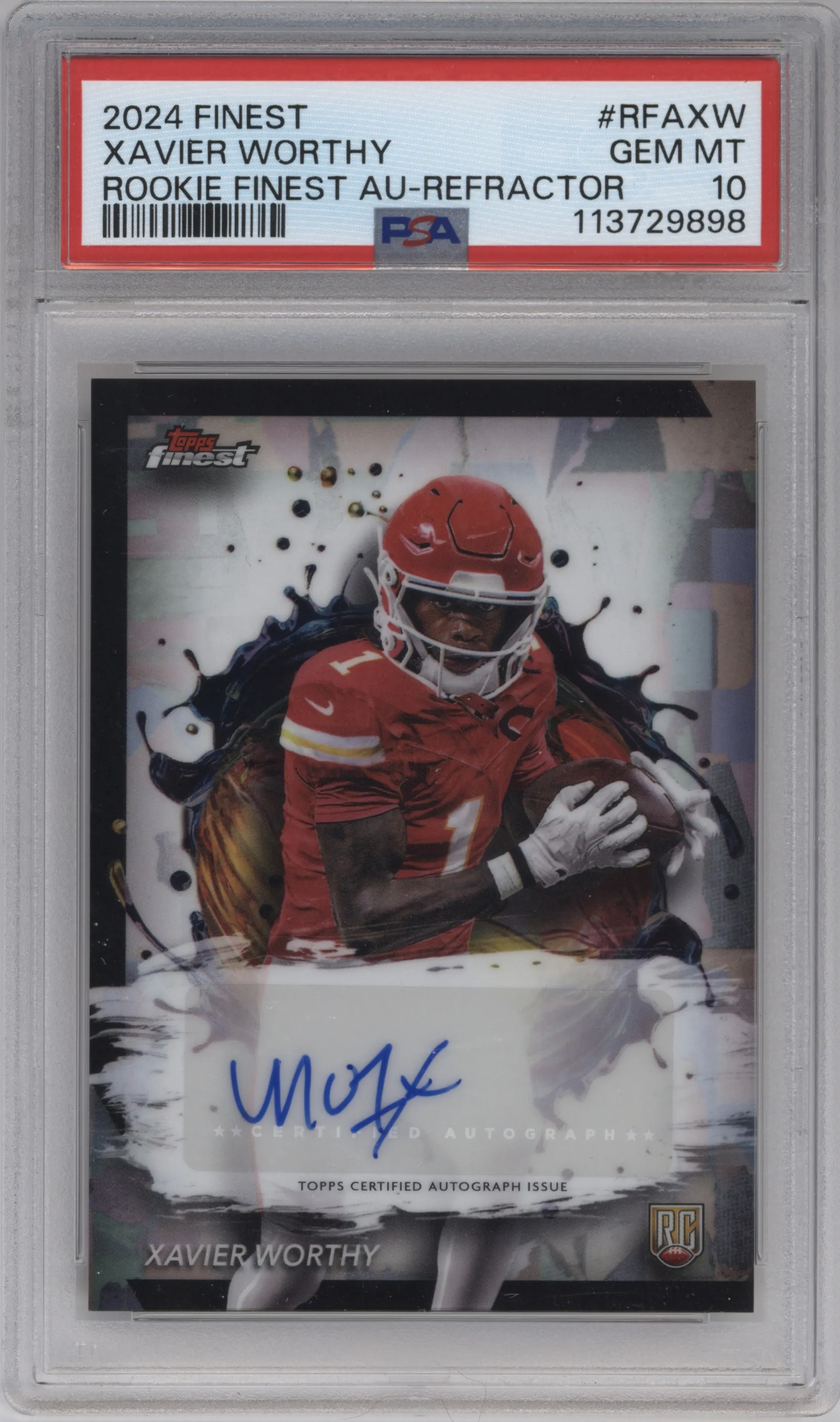 2024 Finest Rke.Auto Xavier Worthy Refractor PSA 10