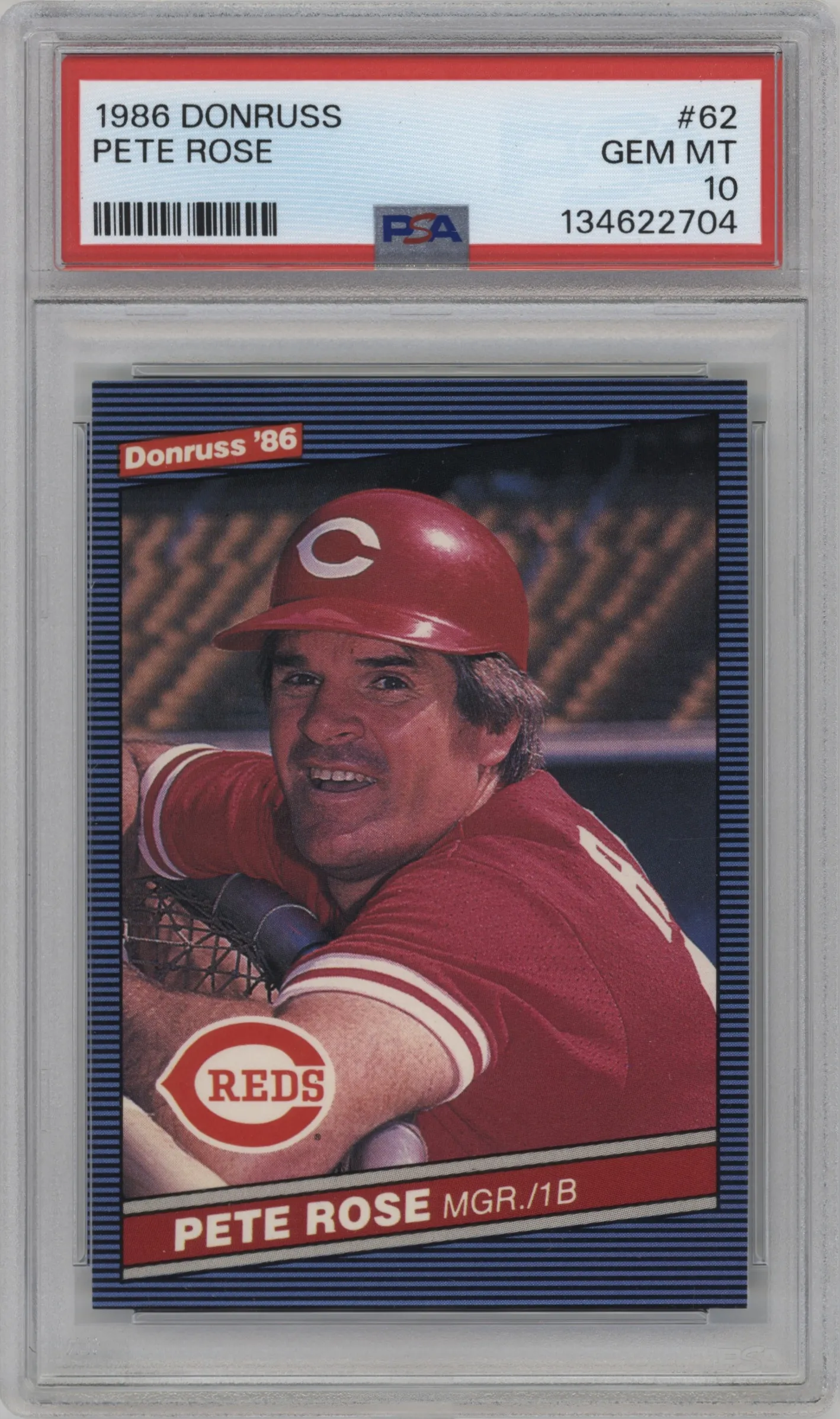 1986 Donruss Pete Rose #62 PSA 10