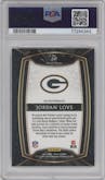 Jordan Love from the 2020 Panini Select set graded by PSA and given an overall grade of 10.