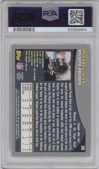 Michael Vick from the 2001 Topps set featuring a Topps Collection parallel graded by PSA and given an overall grade of 7.