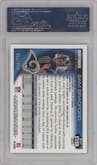 Sam Bradford from the 2010 Topps Chrome set featuring a Blue Refractor parallel graded by PSA and given an overall grade of 10.