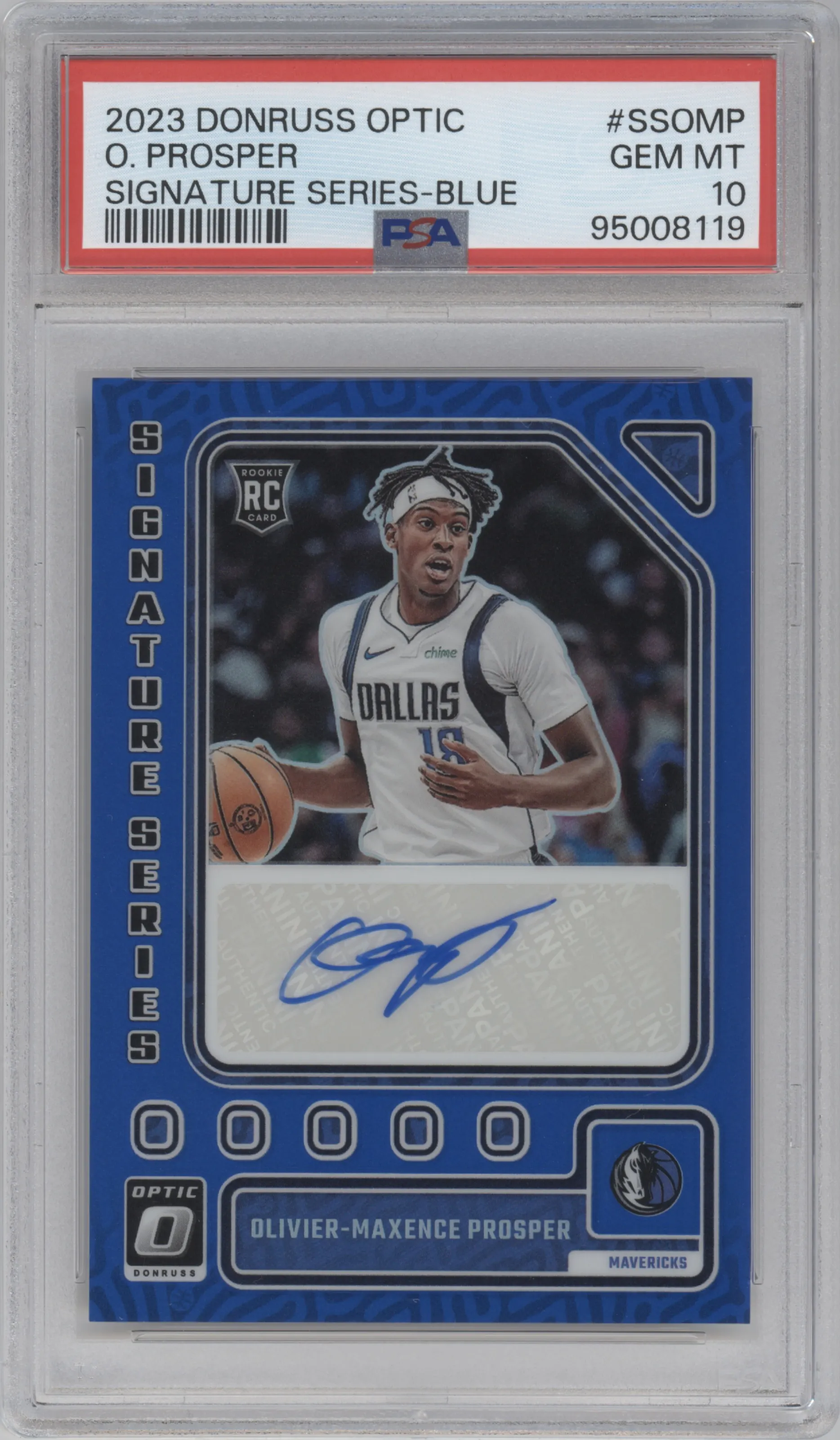 2023 Donruss Optic Sig.Series Olivier-Maxence Prosper Blue PSA 10