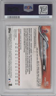 Shohei Ohtani from the 2018 Topps Update set graded by PSA and given an overall grade of 10.