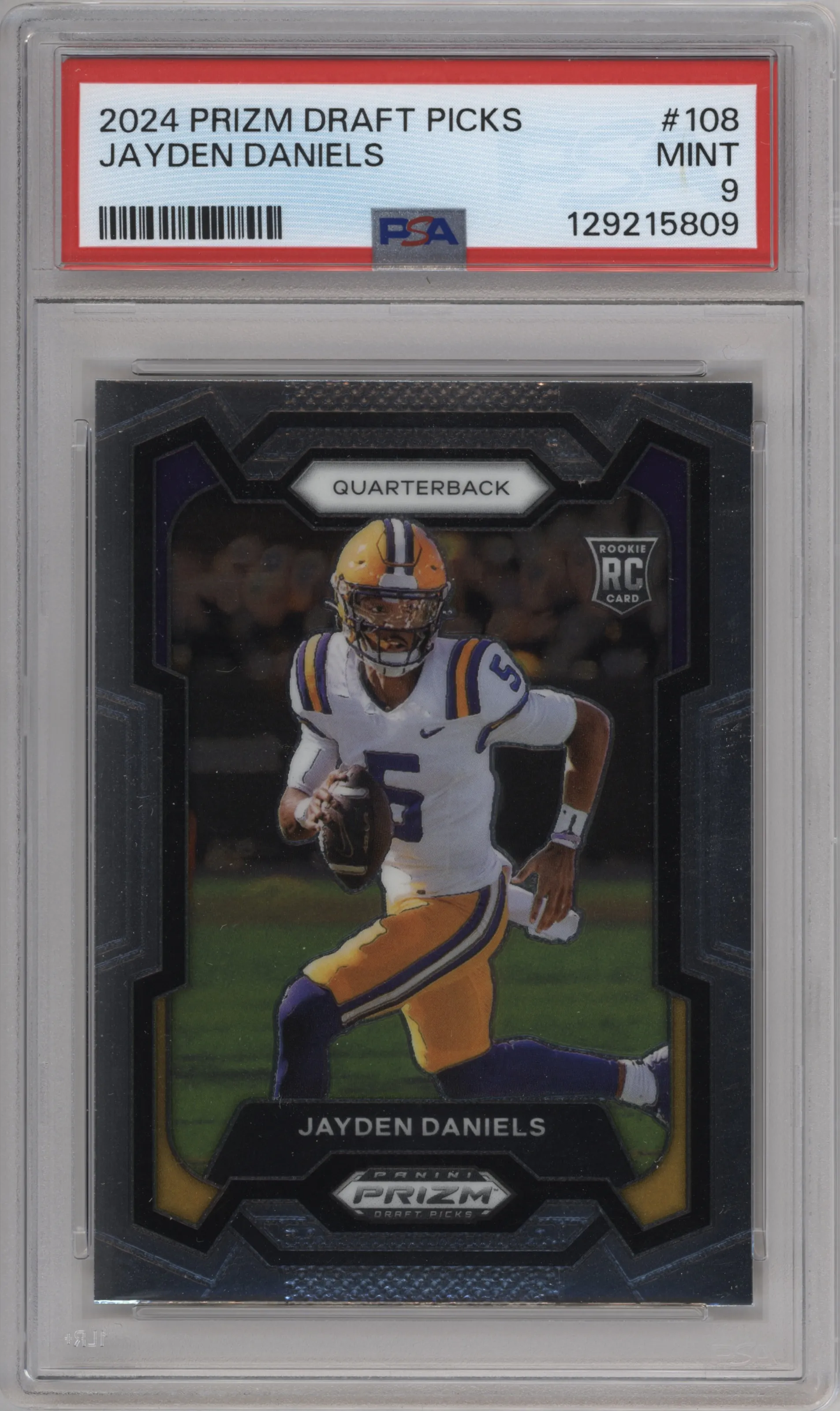 2024 Panini Prizm Draft Picks Jayden Daniels #108 PSA 9