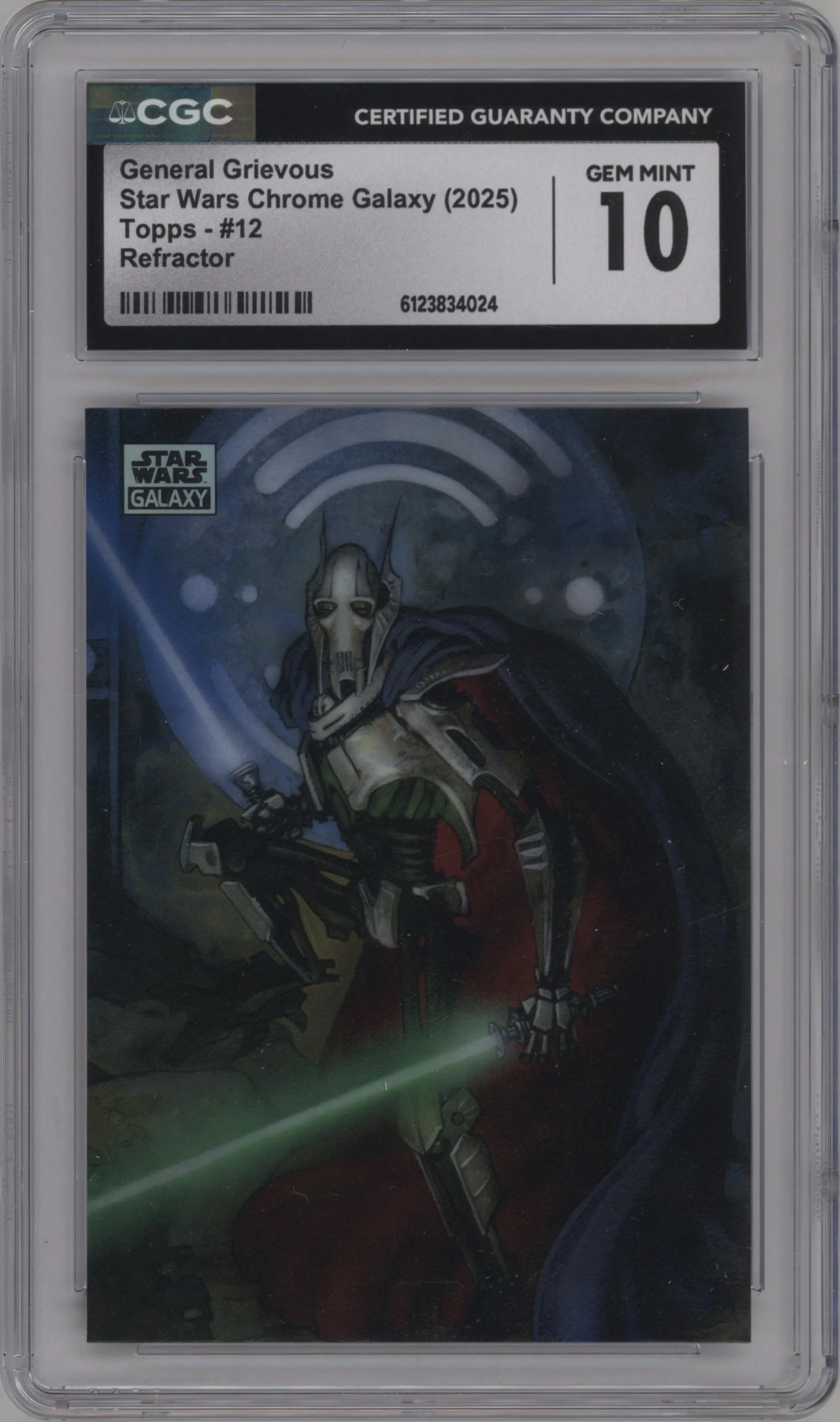 2025 Topps Chrome Star Wars Galaxy General Grievous Refractor #12 CGC 10