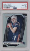 Drake Maye from the 2024 Panini Prizm set graded by PSA and given an overall grade of 10.